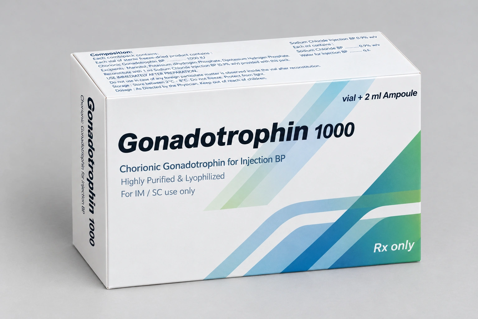 Gonadotrophin 1000 IU product packaging