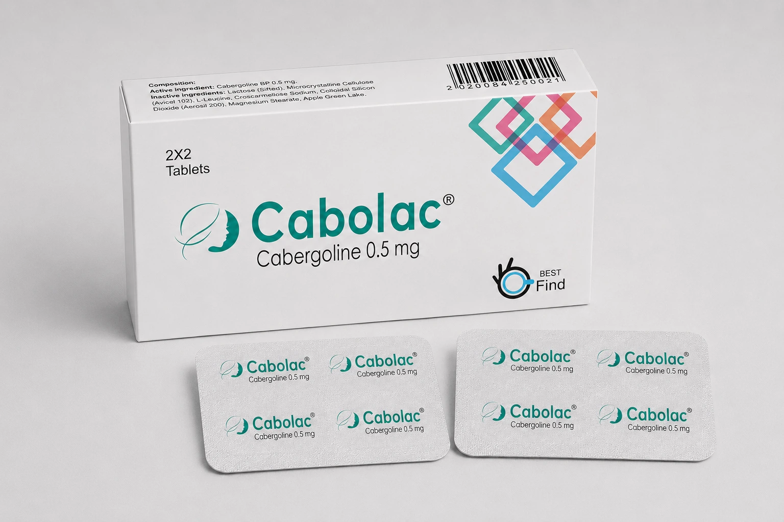 Cabolac packaging — Cabergoline, 0.5 mg