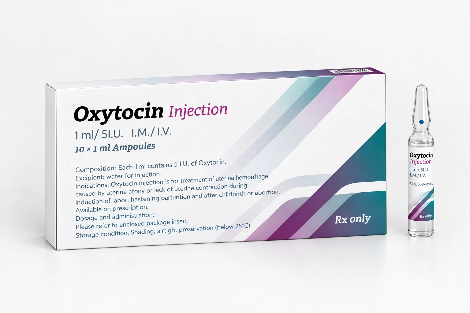 Oxytocin packaging — Oxytocin, 5 IU/mL