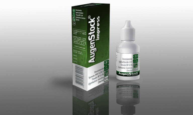 AugenStock Impress Sterile Eye Drops product packaging