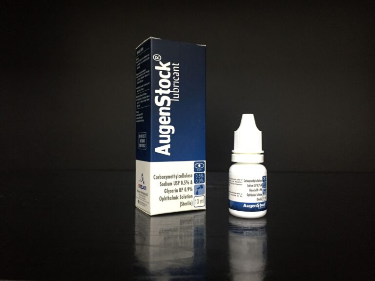 AugenStock Lubricant 0.5% &0.9% Sterile Eye Drops product packaging