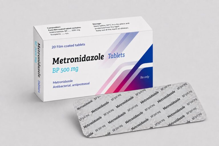 Metronidazole Tablets product packaging