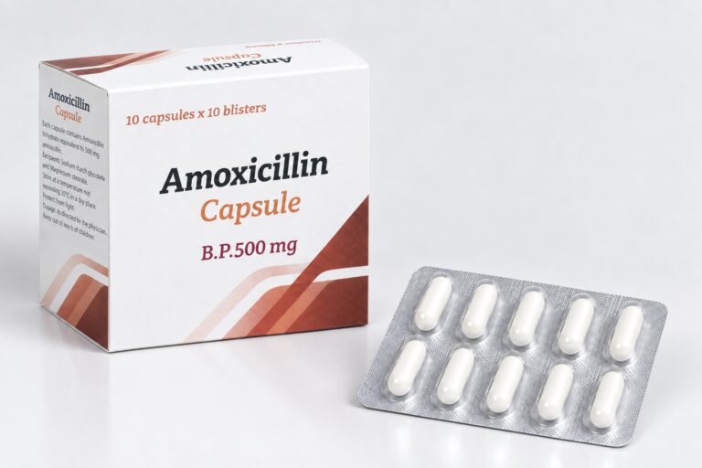 Amoxicillin 500 product packaging