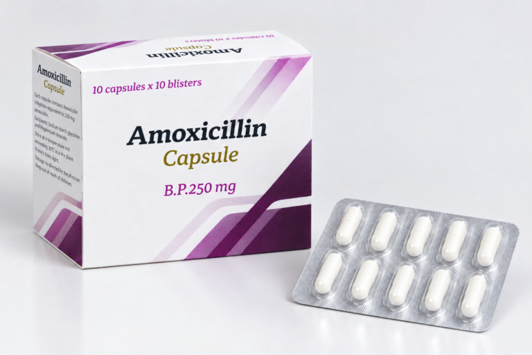 Amoxicillin 250 product packaging