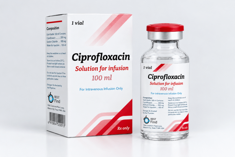 Ciprofloxacin product packaging